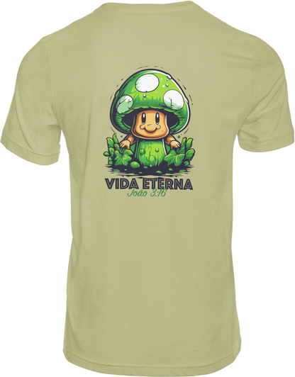 CAMISETA ESTAMPADA | VIDA ETERNA COGUMELO MARIO