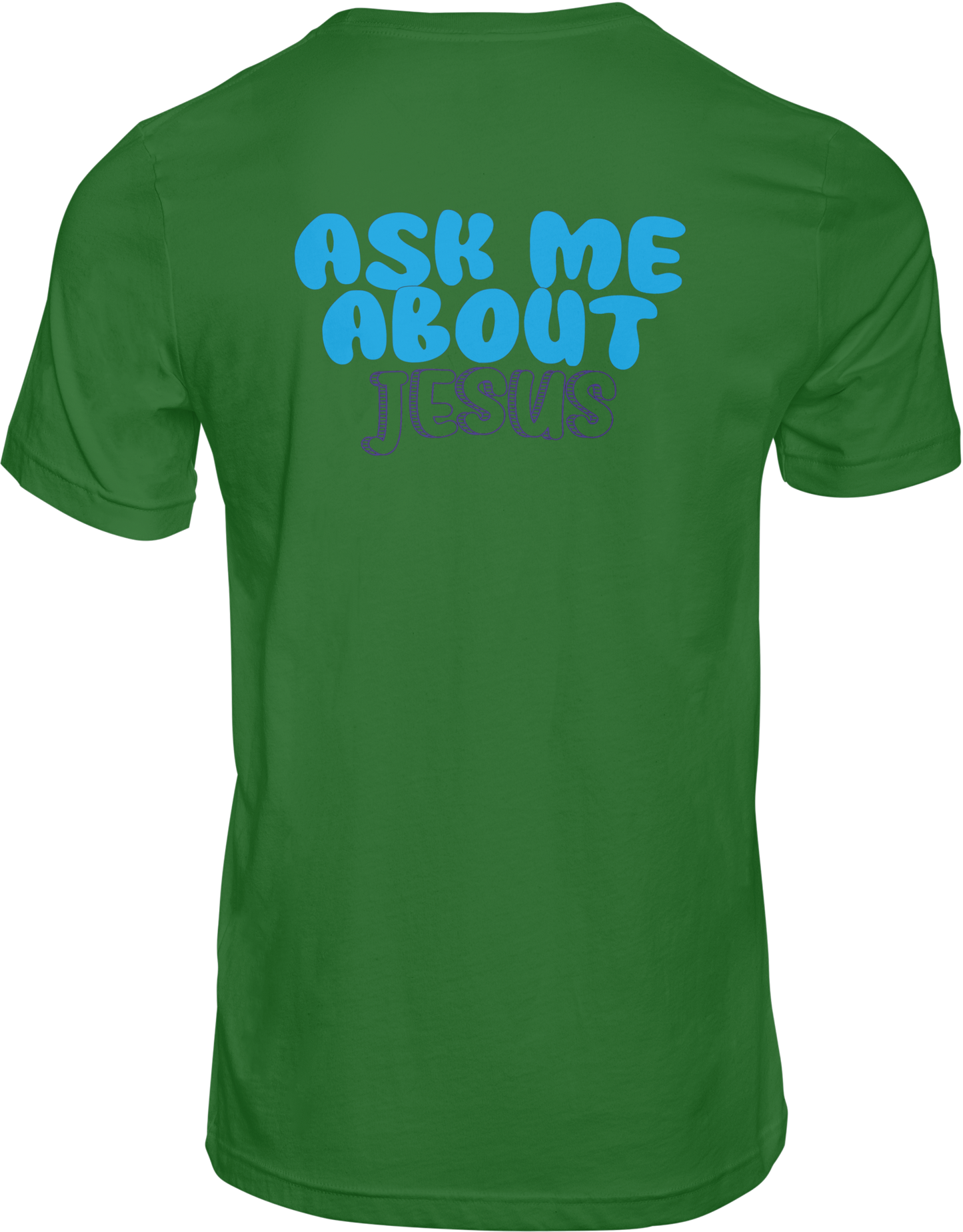 CAMISETA ESTAMPADA | ASK ME ABOUT JESUS(AZUL)