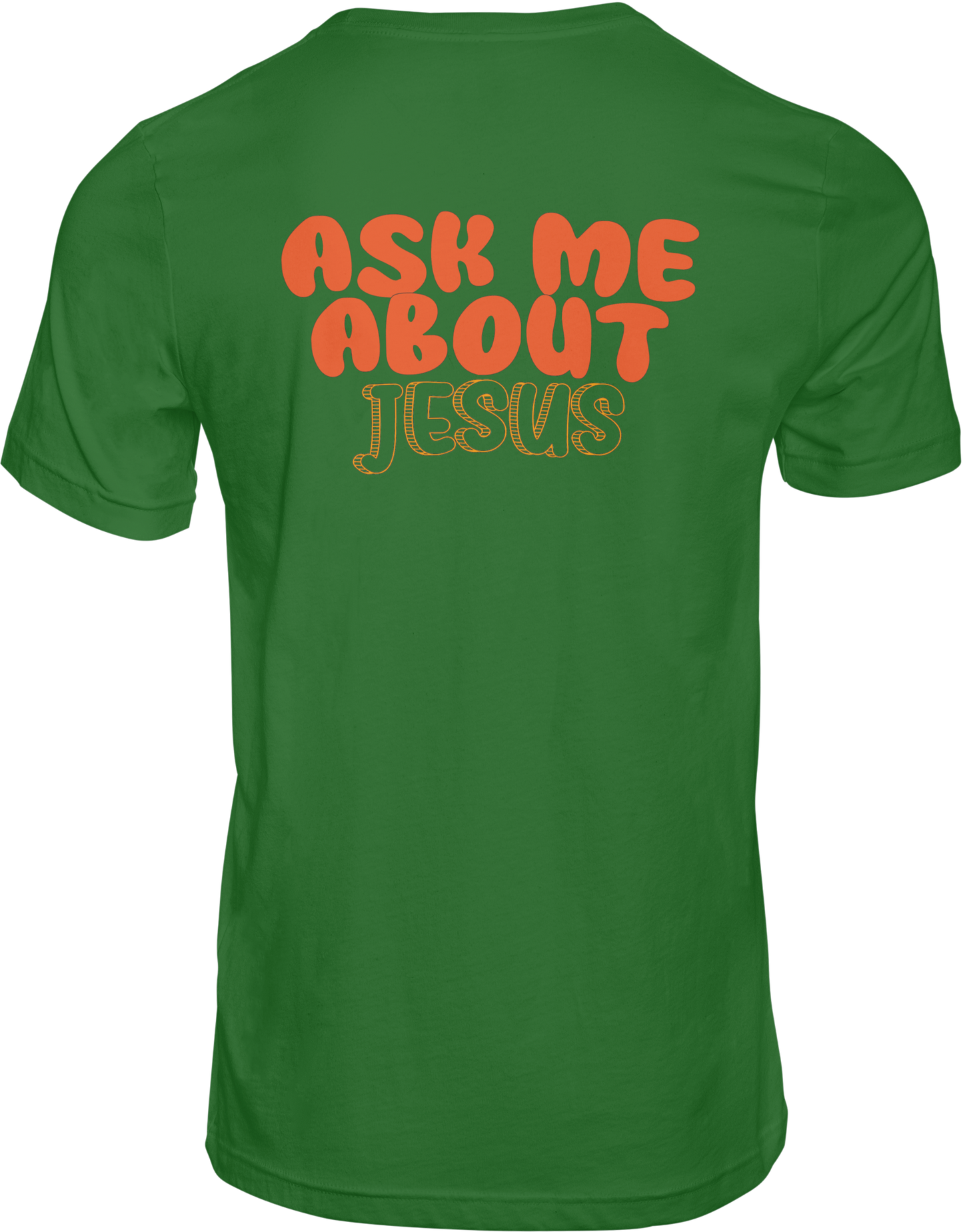 CAMISETA ESTAMPADA | ASK ME ABOUT JESUS (LARANJA)