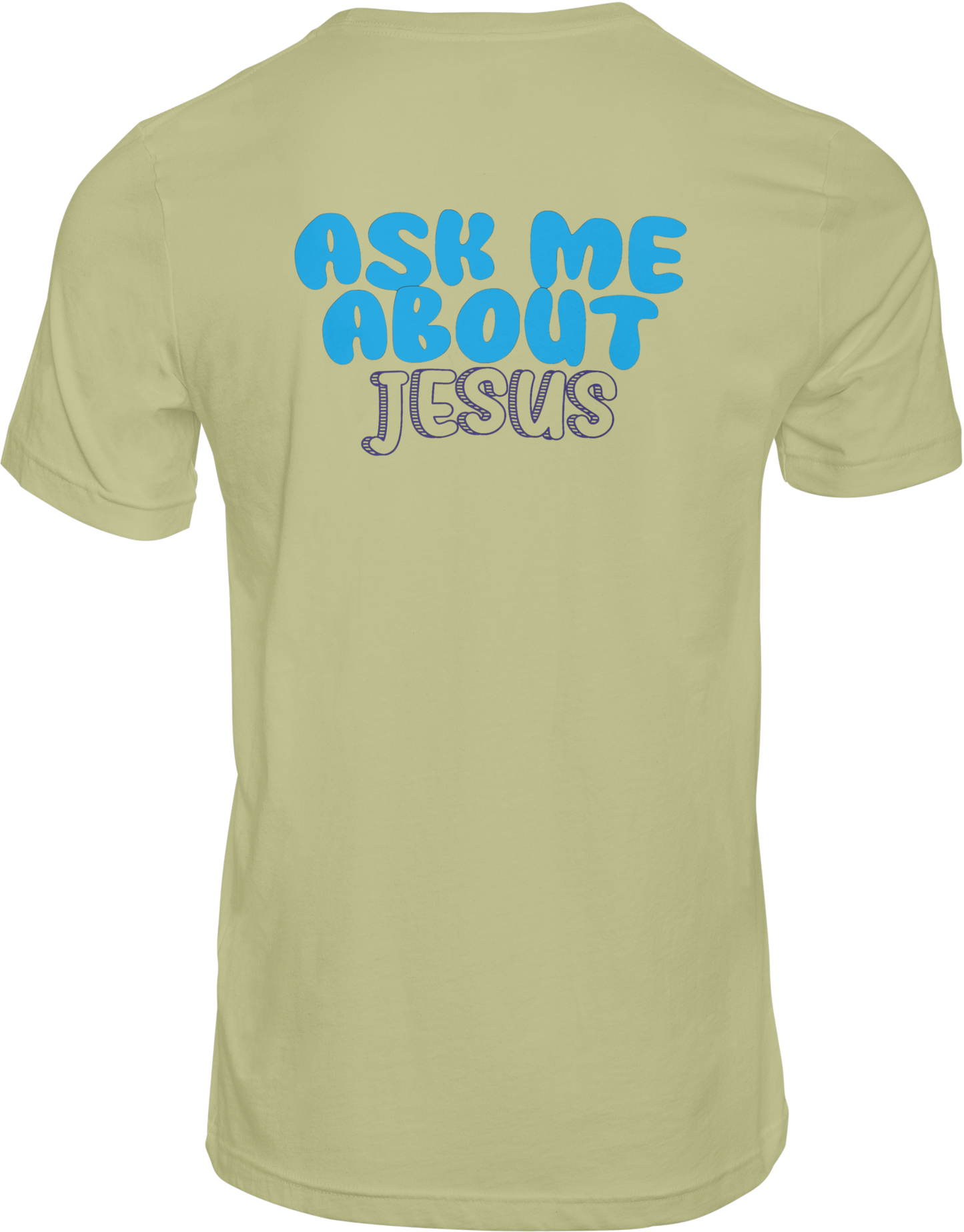 CAMISETA ESTAMPADA | ASK ME ABOUT JESUS(AZUL)