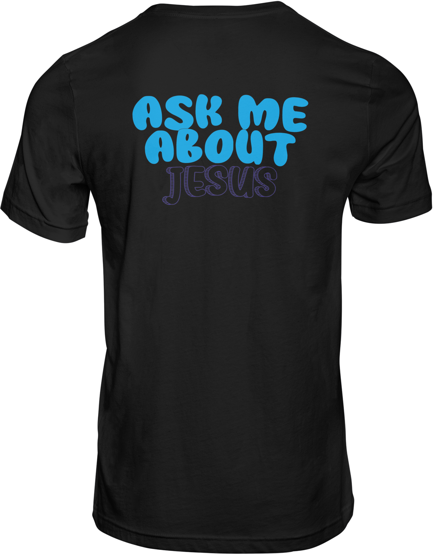 CAMISETA ESTAMPADA | ASK ME ABOUT JESUS(AZUL)