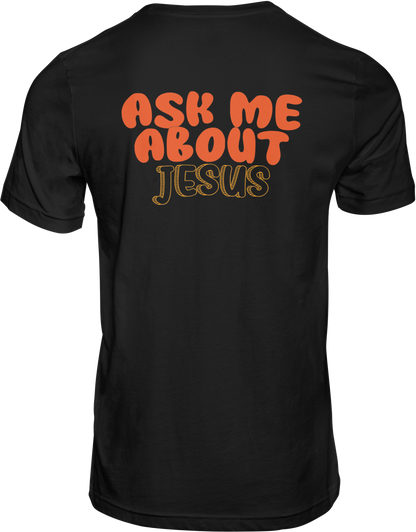 CAMISETA ESTAMPADA | ASK ME ABOUT JESUS (LARANJA)