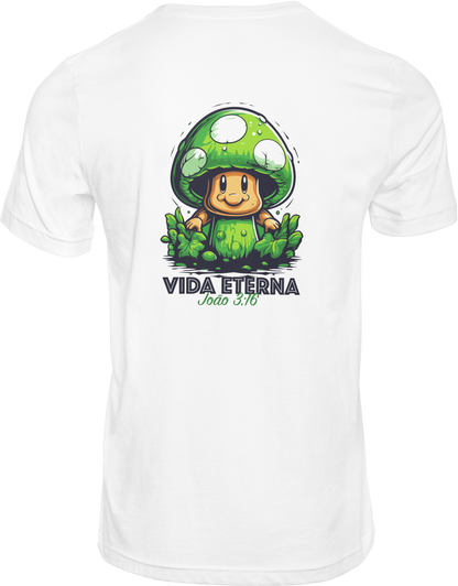 CAMISETA ESTAMPADA | VIDA ETERNA COGUMELO MARIO