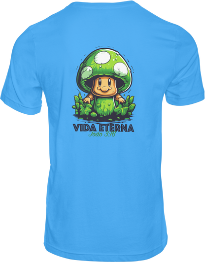 CAMISETA ESTAMPADA | VIDA ETERNA COGUMELO MARIO