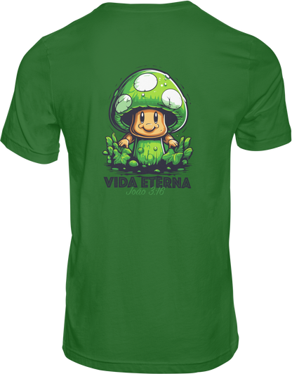 CAMISETA ESTAMPADA | VIDA ETERNA COGUMELO MARIO